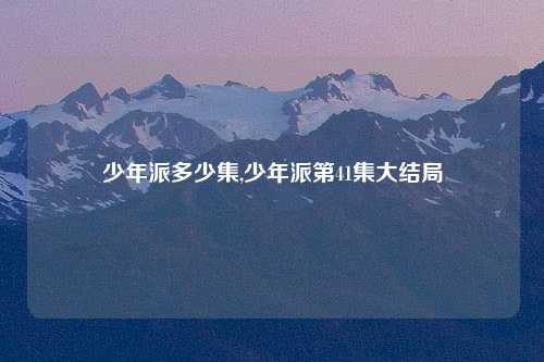 少年派多少集,少年派第41集大结局