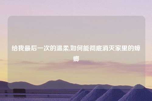 给我最后一次的温柔,如何能彻底消灭家里的蟑螂