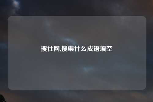 搜仕网,搜集什么成语填空