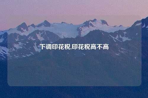 下调印花税,印花税高不高