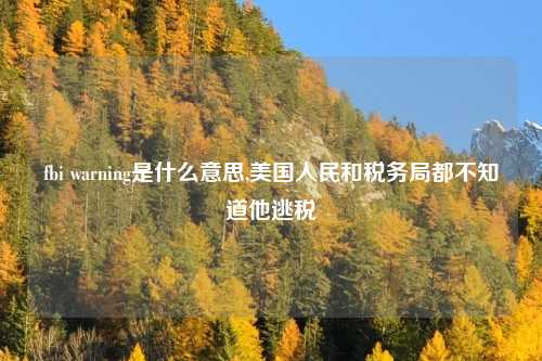 fbi warning是什么意思,美国人民和税务局都不知道他逃税