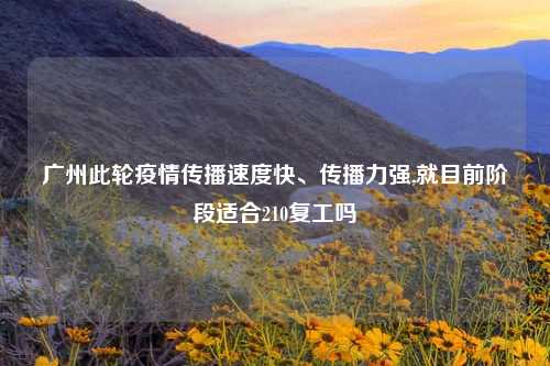 广州此轮疫情传播速度快、传播力强,就目前阶段适合210复工吗