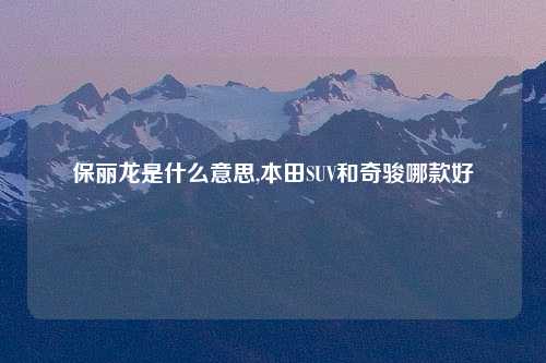 保丽龙是什么意思,本田SUV和奇骏哪款好