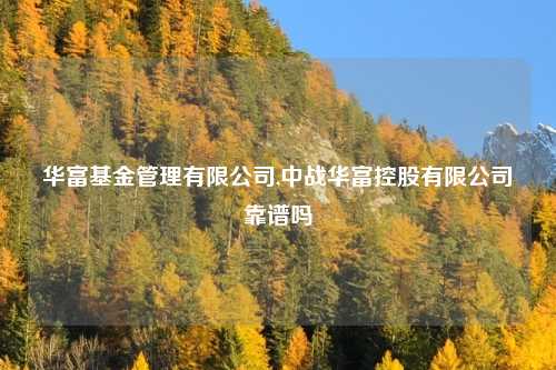 华富基金管理有限公司,中战华富控股有限公司靠谱吗