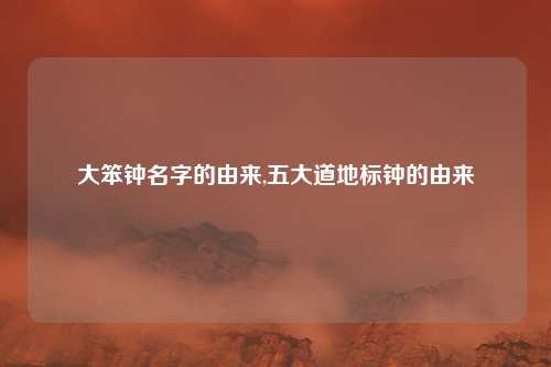 大笨钟名字的由来,五大道地标钟的由来