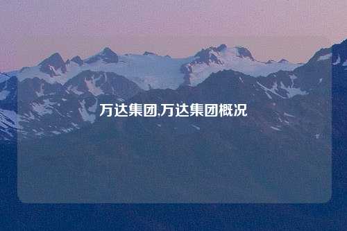 万达集团,万达集团概况