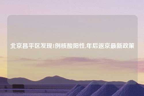 北京昌平区发现1例核酸阳性,年后返京最新政策