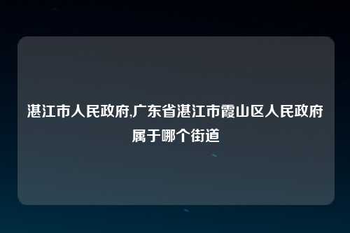 湛江市人民政府,广东省湛江市霞山区人民政府属于哪个街道