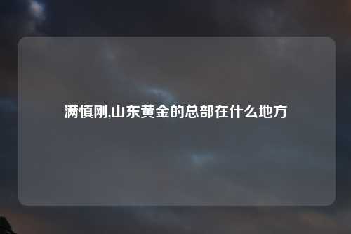 满慎刚,山东黄金的总部在什么地方