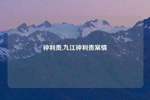 钟利贵,九江钟利贵案情
