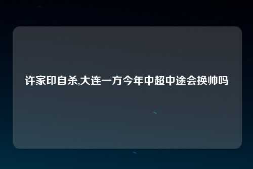 许家印自杀,大连一方今年中超中途会换帅吗