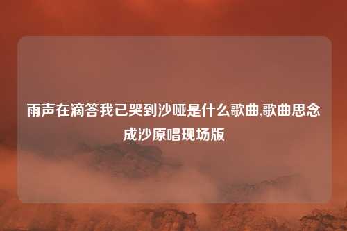雨声在滴答我已哭到沙哑是什么歌曲,歌曲思念成沙原唱现场版