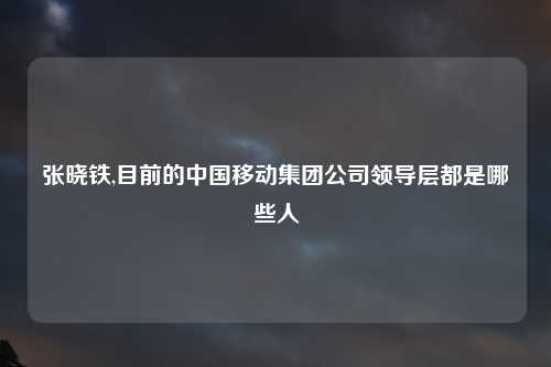 张晓铁,目前的中国移动集团公司领导层都是哪些人