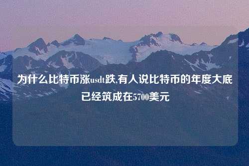 为什么比特币涨usdt跌,有人说比特币的年度大底已经筑成在5700美元