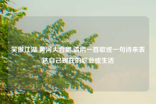 笑傲江湖 黄河大合唱,请用一首歌或一句诗来表达自己现在的职业或生活