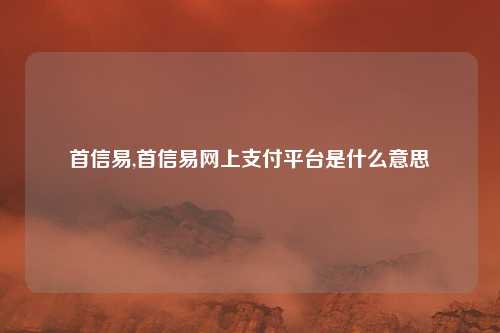 首信易,首信易网上支付平台是什么意思