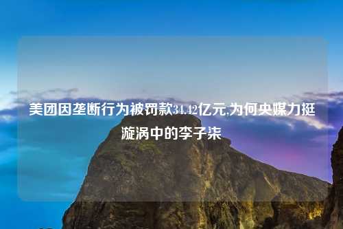 美团因垄断行为被罚款34.42亿元,为何央媒力挺漩涡中的李子柒