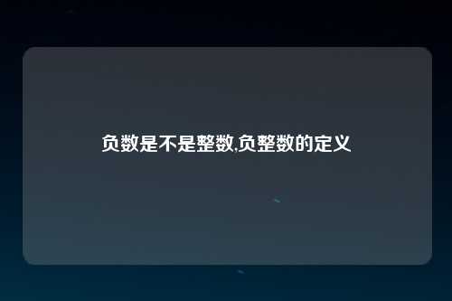 负数是不是整数,负整数的定义
