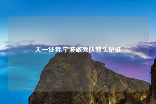 天一证券,宁波敢死队教头是谁