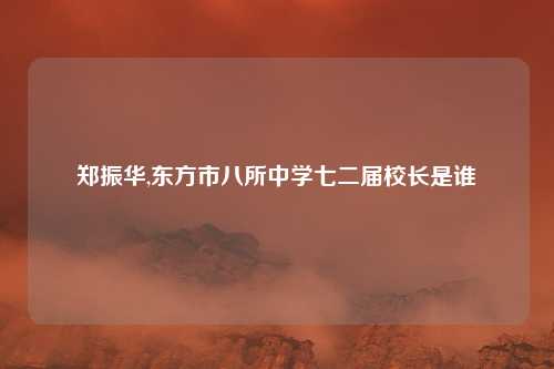 郑振华,东方市八所中学七二届校长是谁