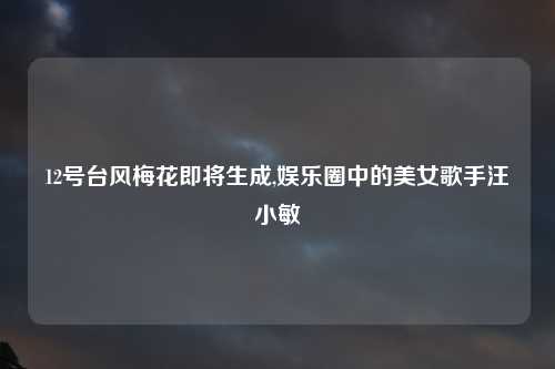 12号台风梅花即将生成,娱乐圈中的美女歌手汪小敏
