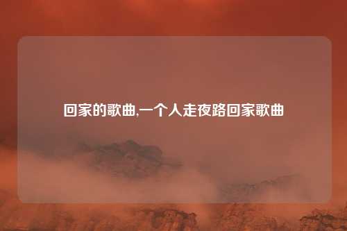 回家的歌曲,一个人走夜路回家歌曲