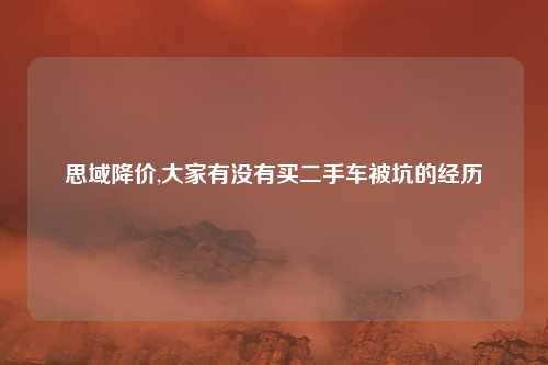 思域降价,大家有没有买二手车被坑的经历