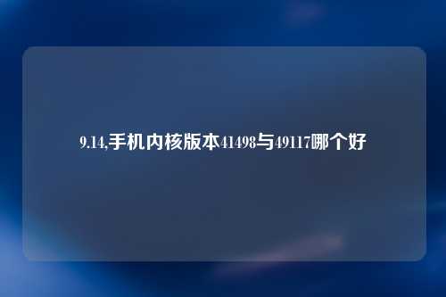 9.14,手机内核版本41498与49117哪个好