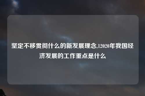 坚定不移贯彻什么的新发展理念,12020年我国经济发展的工作重点是什么