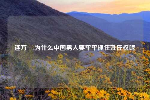 连方瑀,为什么中国男人要牢牢抓住姓氏权呢