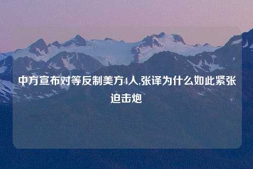 中方宣布对等反制美方4人,张译为什么如此紧张迫击炮