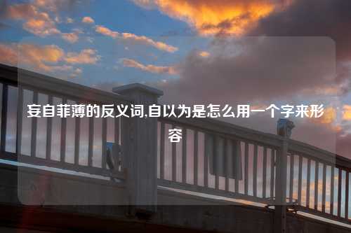妄自菲薄的反义词,自以为是怎么用一个字来形容
