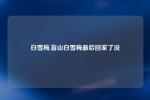 白雪梅,盲山白雪梅最后回家了没