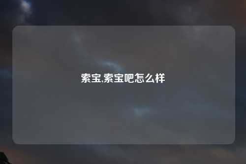 索宝,索宝吧怎么样
