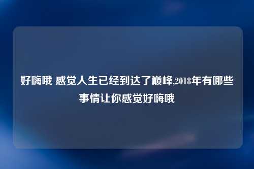好嗨哦 感觉人生已经到达了巅峰,2018年有哪些事情让你感觉好嗨哦