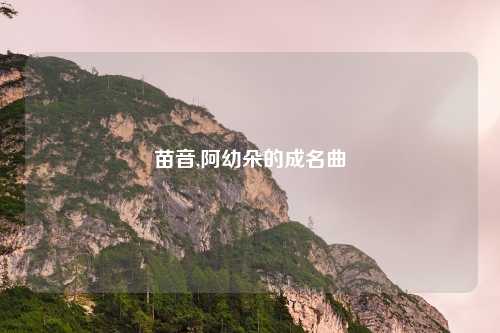 苗音,阿幼朵的成名曲