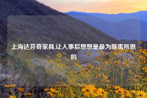 上海达芬奇家具,让人事后想想是最为匪夷所思的