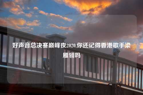 好声音总决赛巅峰夜2020,你还记得香港歌手梁雁翎吗