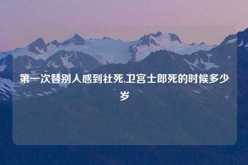 第一次替别人感到社死,卫宫士郎死的时候多少岁