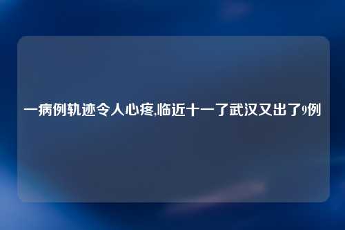 一病例轨迹令人心疼,临近十一了武汉又出了9例