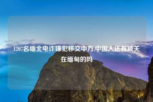 1207名缅北电诈嫌犯移交中方,中国人还有被关在缅甸的吗