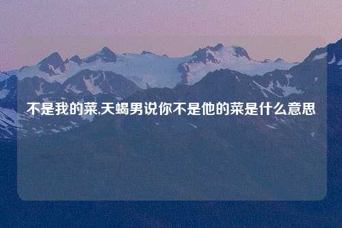 不是我的菜,天蝎男说你不是他的菜是什么意思