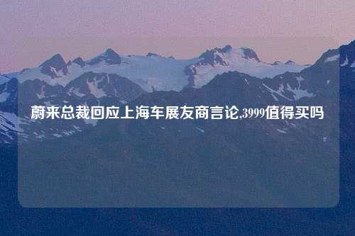 蔚来总裁回应上海车展友商言论,3999值得买吗