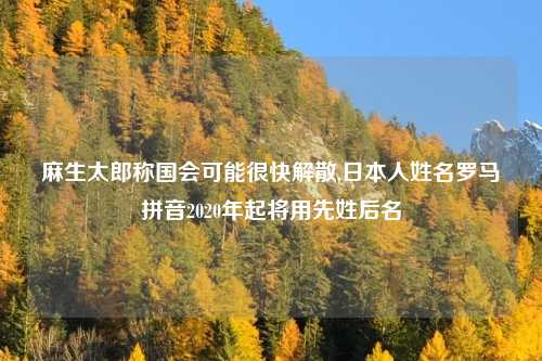 麻生太郎称国会可能很快解散,日本人姓名罗马拼音2020年起将用先姓后名