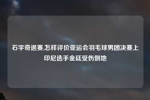 石宇奇退赛,怎样评价亚运会羽毛球男团决赛上印尼选手金廷受伤倒地
