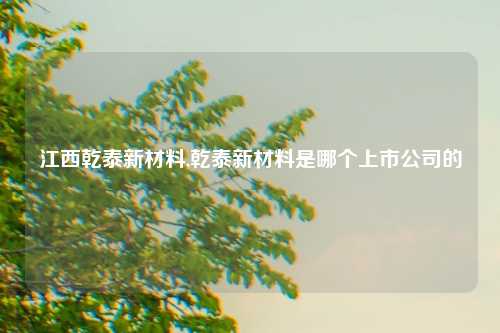 江西乾泰新材料,乾泰新材料是哪个上市公司的
