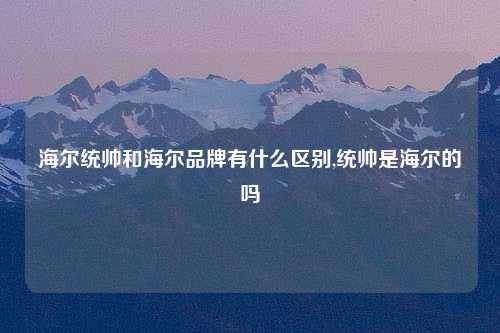 海尔统帅和海尔品牌有什么区别,统帅是海尔的吗