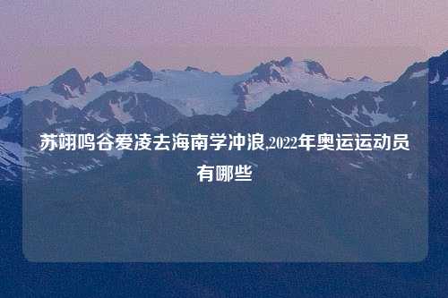 苏翊鸣谷爱凌去海南学冲浪,2022年奥运运动员有哪些