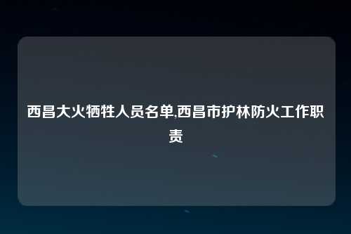 西昌大火牺牲人员名单,西昌市护林防火工作职责