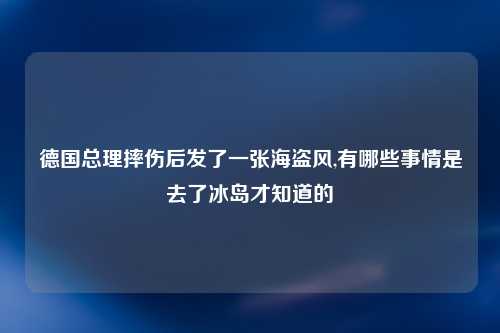 德国总理摔伤后发了一张海盗风,有哪些事情是去了冰岛才知道的